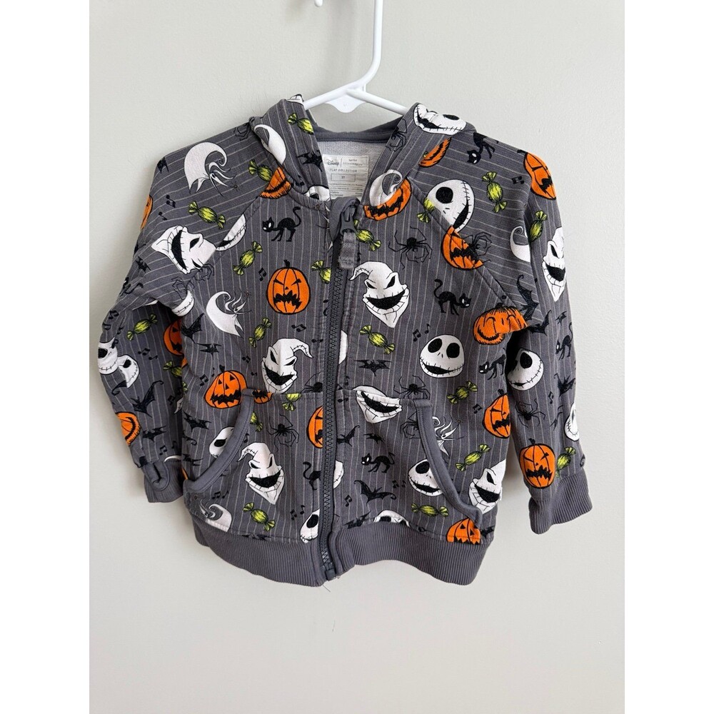 Little Sleepies 2T Nightmare Before Christmas Halloween Zip Up Hooded Sweatshirt